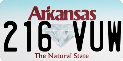 AR license plate 216VUW