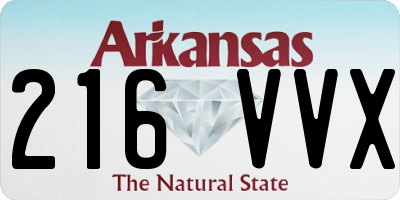 AR license plate 216VVX