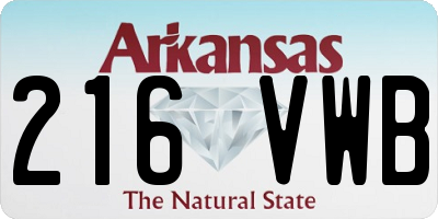 AR license plate 216VWB
