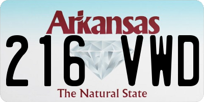 AR license plate 216VWD