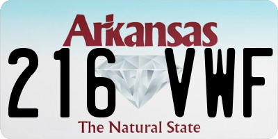 AR license plate 216VWF