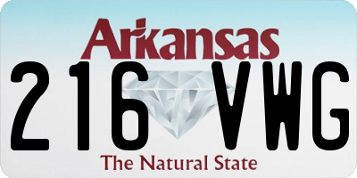 AR license plate 216VWG