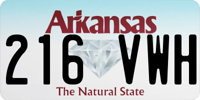 AR license plate 216VWH