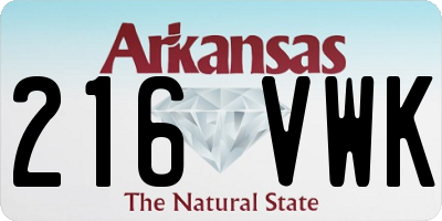 AR license plate 216VWK