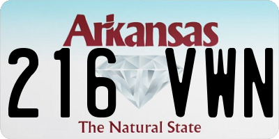 AR license plate 216VWN