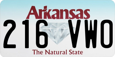 AR license plate 216VWO
