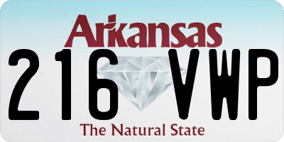 AR license plate 216VWP