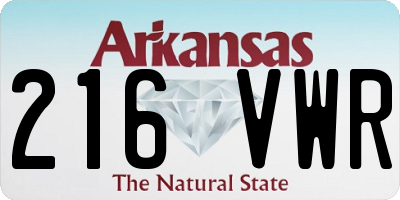 AR license plate 216VWR