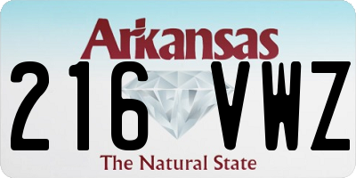 AR license plate 216VWZ