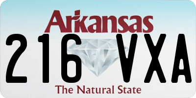 AR license plate 216VXA