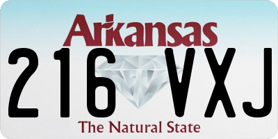 AR license plate 216VXJ