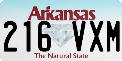 AR license plate 216VXM