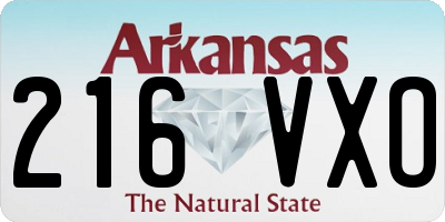 AR license plate 216VXO