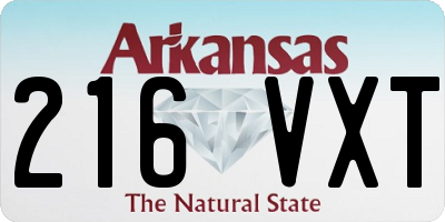 AR license plate 216VXT