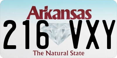AR license plate 216VXY