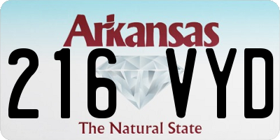 AR license plate 216VYD