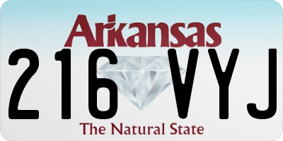 AR license plate 216VYJ