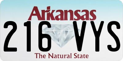 AR license plate 216VYS