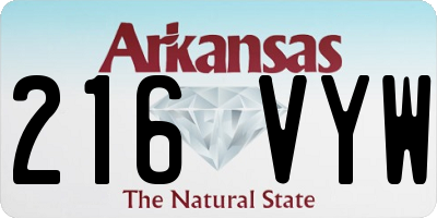 AR license plate 216VYW
