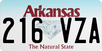 AR license plate 216VZA