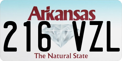 AR license plate 216VZL
