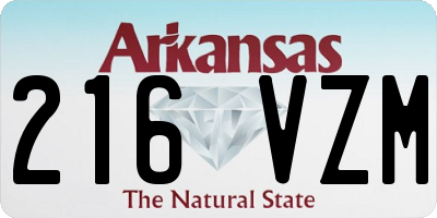 AR license plate 216VZM