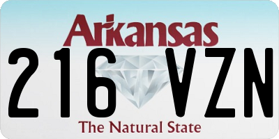 AR license plate 216VZN