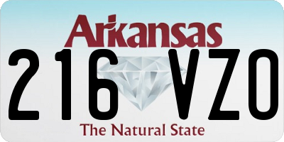 AR license plate 216VZO