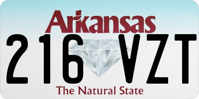 AR license plate 216VZT