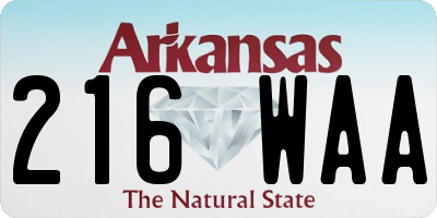 AR license plate 216WAA