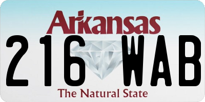 AR license plate 216WAB