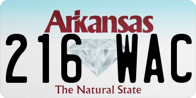 AR license plate 216WAC