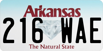 AR license plate 216WAE
