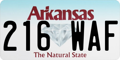 AR license plate 216WAF