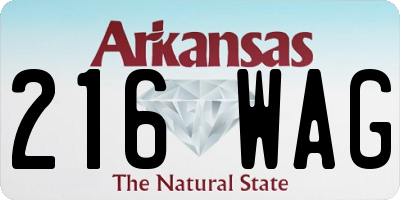 AR license plate 216WAG