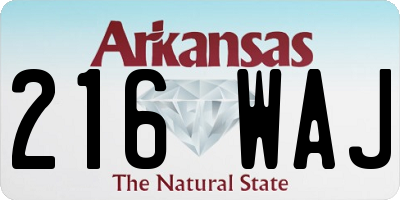 AR license plate 216WAJ