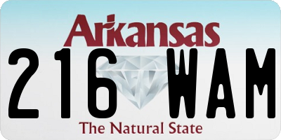 AR license plate 216WAM