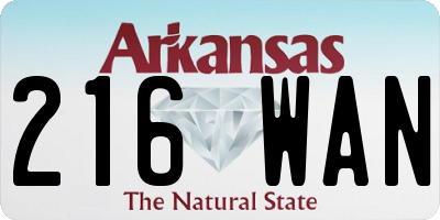 AR license plate 216WAN
