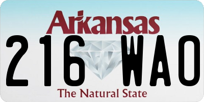 AR license plate 216WAO