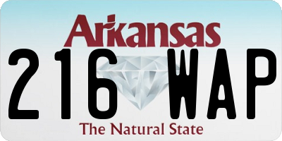 AR license plate 216WAP