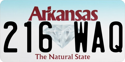 AR license plate 216WAQ