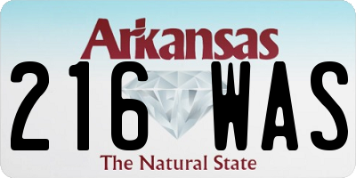 AR license plate 216WAS