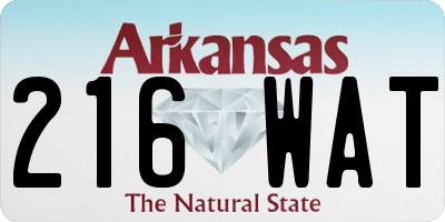 AR license plate 216WAT
