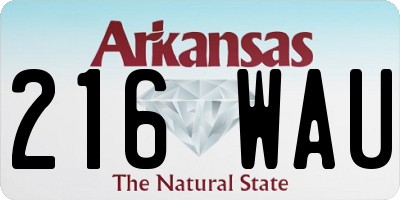 AR license plate 216WAU