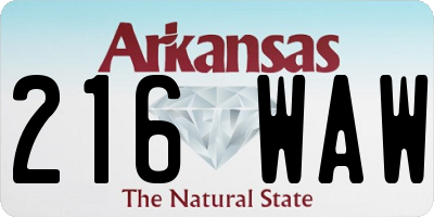 AR license plate 216WAW