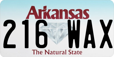 AR license plate 216WAX