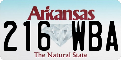 AR license plate 216WBA