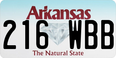 AR license plate 216WBB