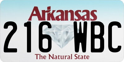 AR license plate 216WBC