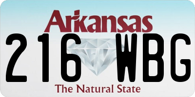 AR license plate 216WBG